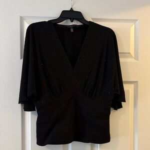 Elegant Black V-Neck Women's Top